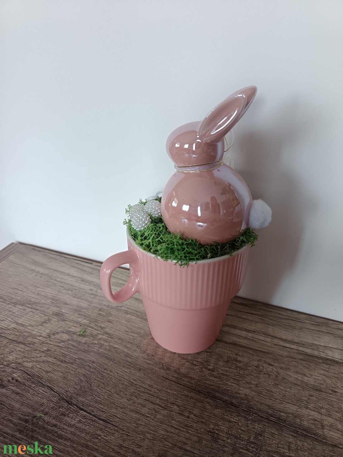 Rózsaszín Húsvéti asztaldísz - ünnepi díszek, dekorációk - húsvéti díszek és dekorációk - húsvéti asztaldíszek - Meska.hu