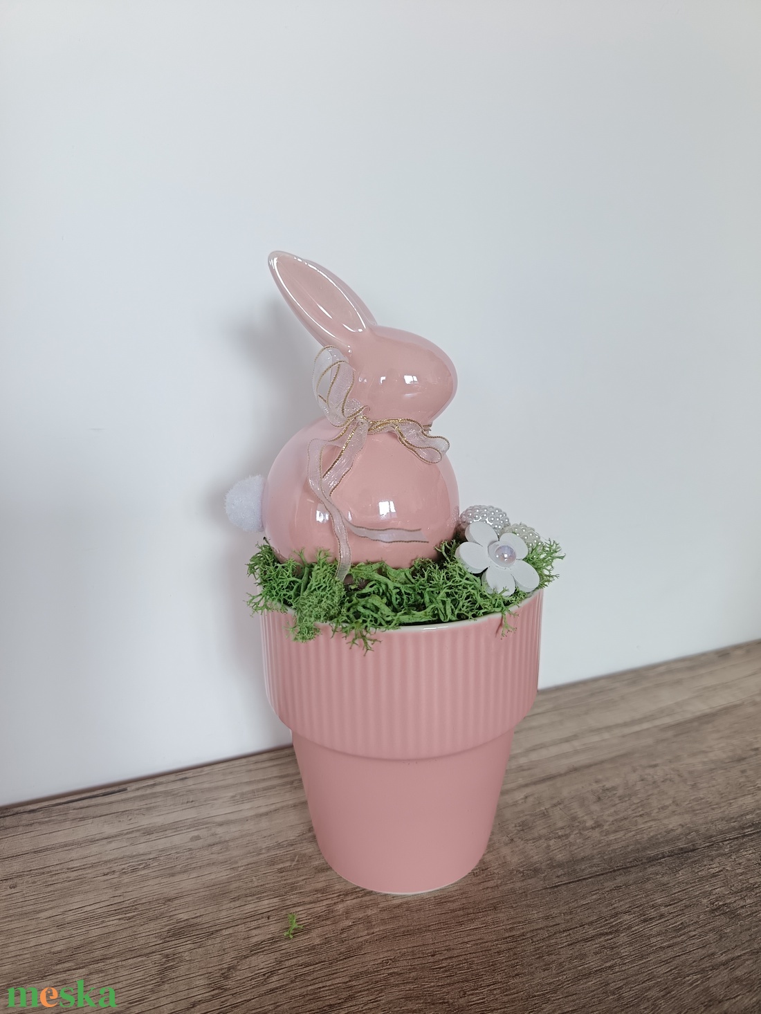 Rózsaszín Húsvéti asztaldísz - ünnepi díszek, dekorációk - húsvéti díszek és dekorációk - húsvéti asztaldíszek - Meska.hu