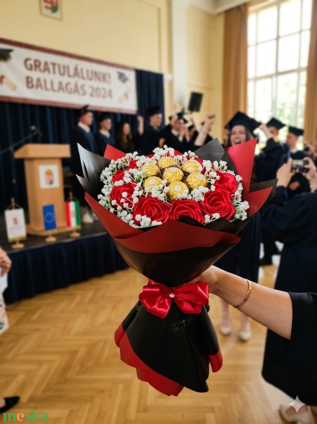 Ballagási örök csokor - otthon & életmód - virágdekoráció - virágok - virágcsokor - Meska.hu