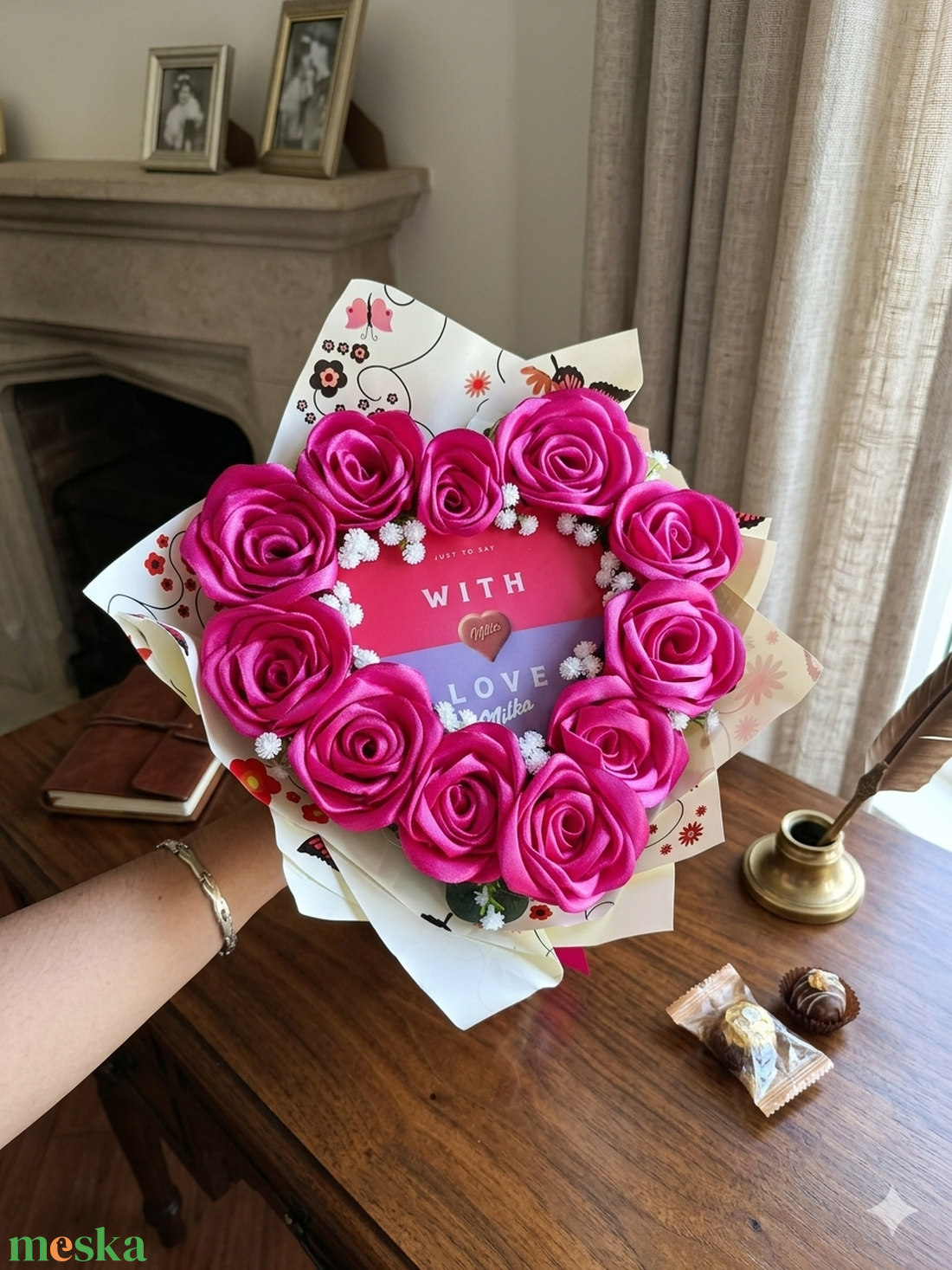 Ballagó csokor lány  - otthon & életmód - virágdekoráció - virágok - virágcsokor - Meska.hu