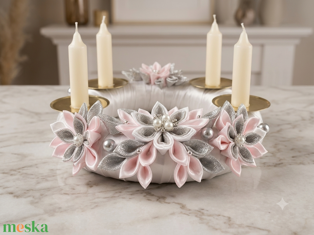 Adventi koszorú pasztell - karácsony - adventi díszek - adventi koszorú - Meska.hu