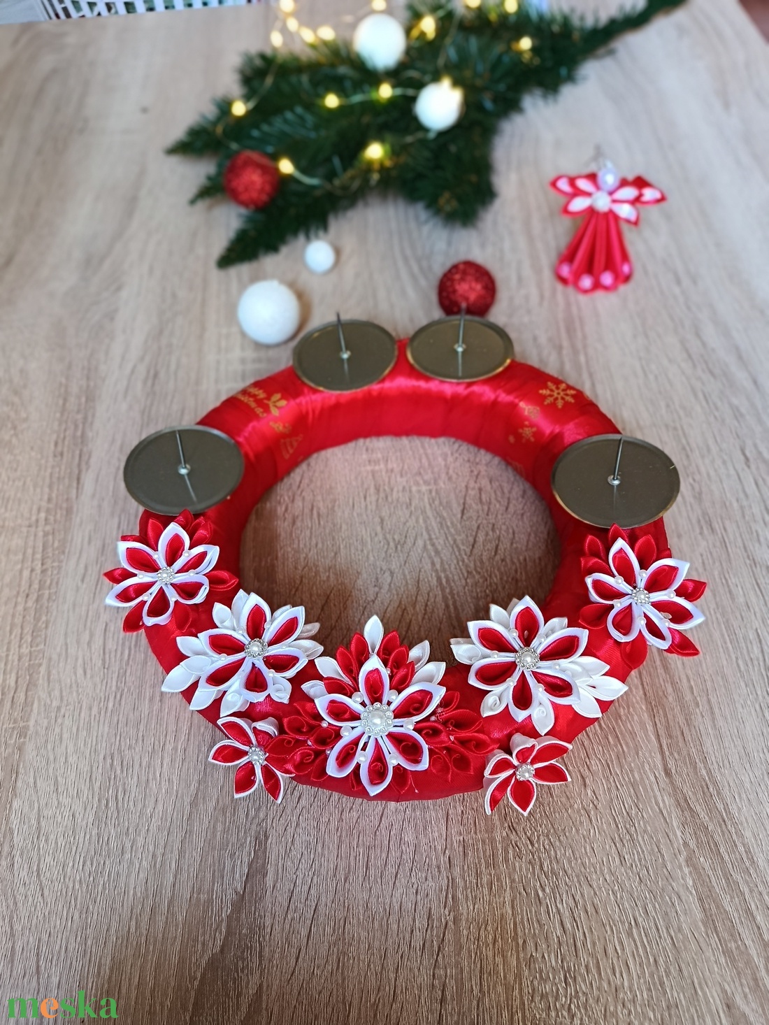 Adventi koszorú  - karácsony - adventi díszek - adventi asztaldísz - Meska.hu