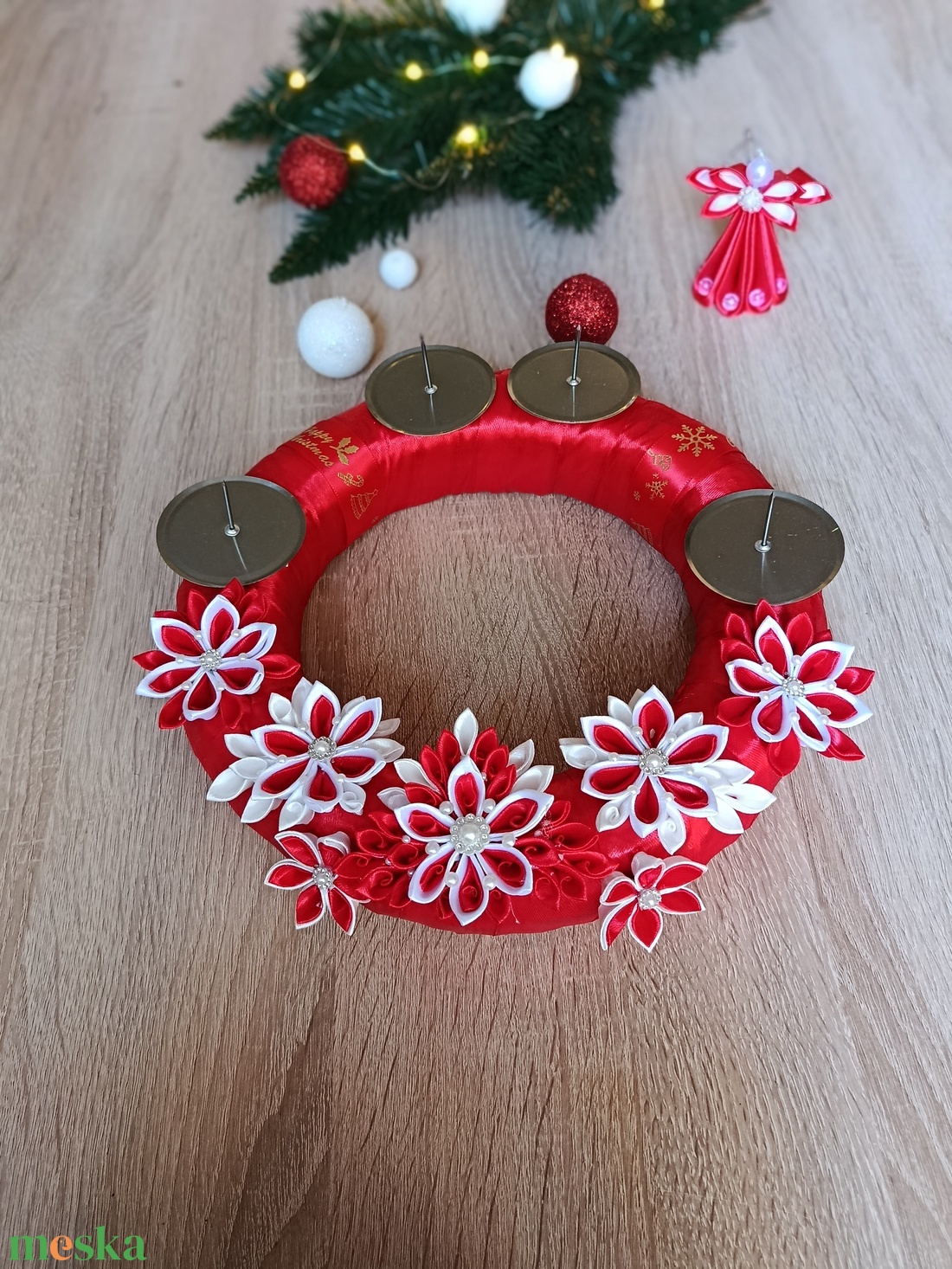 Adventi koszorú  - karácsony - adventi díszek - adventi asztaldísz - Meska.hu