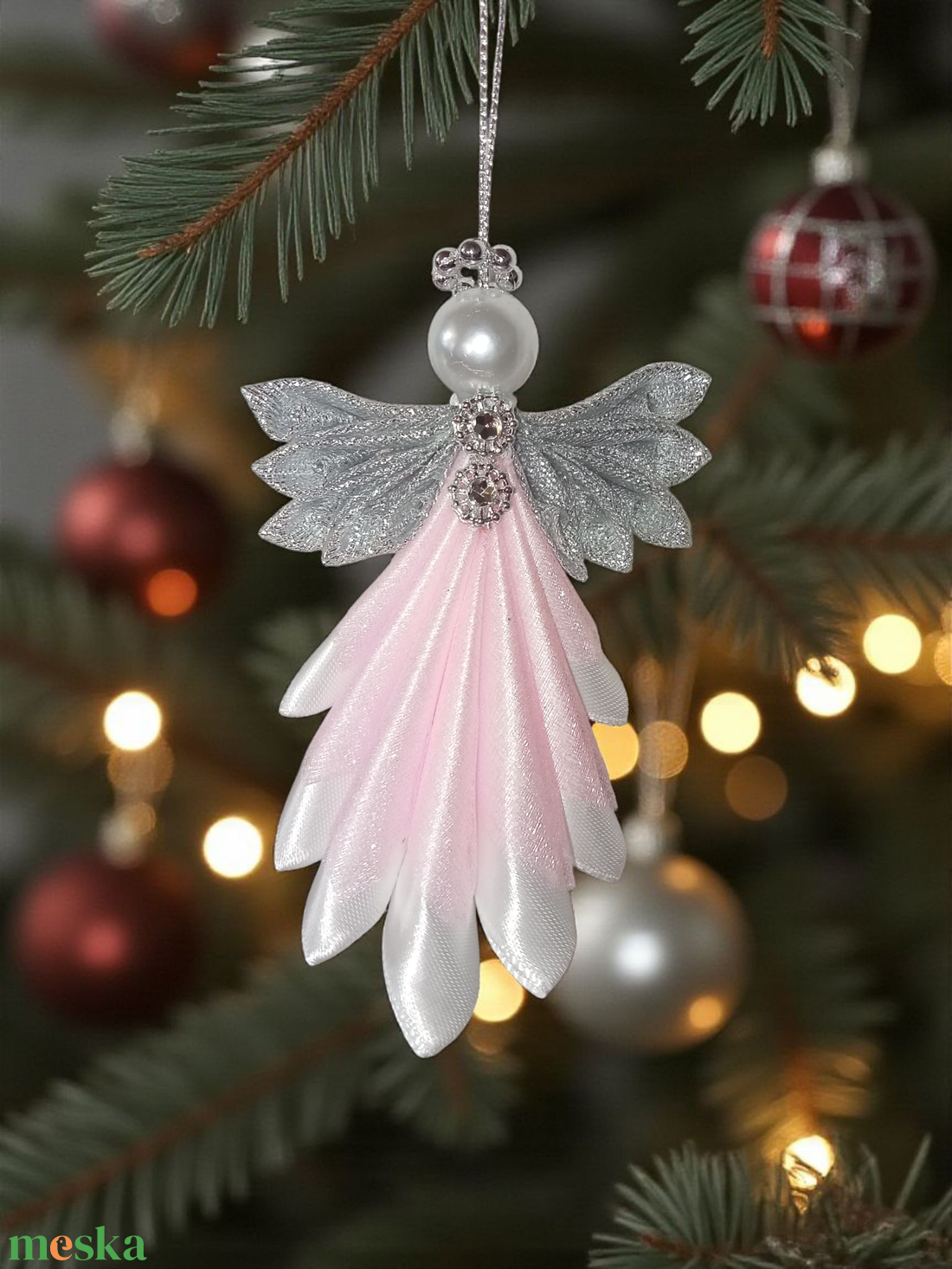 Ezüstszárnyú Angyalok - karácsony - karácsonyi lakásdekoráció - karácsonyfadíszek - Meska.hu
