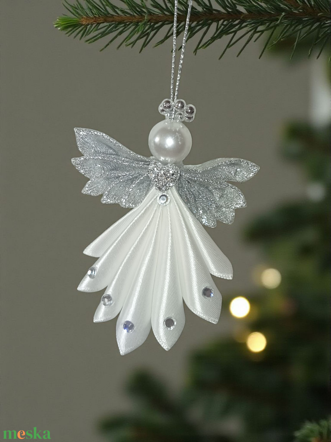 Ezüstszárnyú Angyalok - karácsony - karácsonyi lakásdekoráció - karácsonyfadíszek - Meska.hu