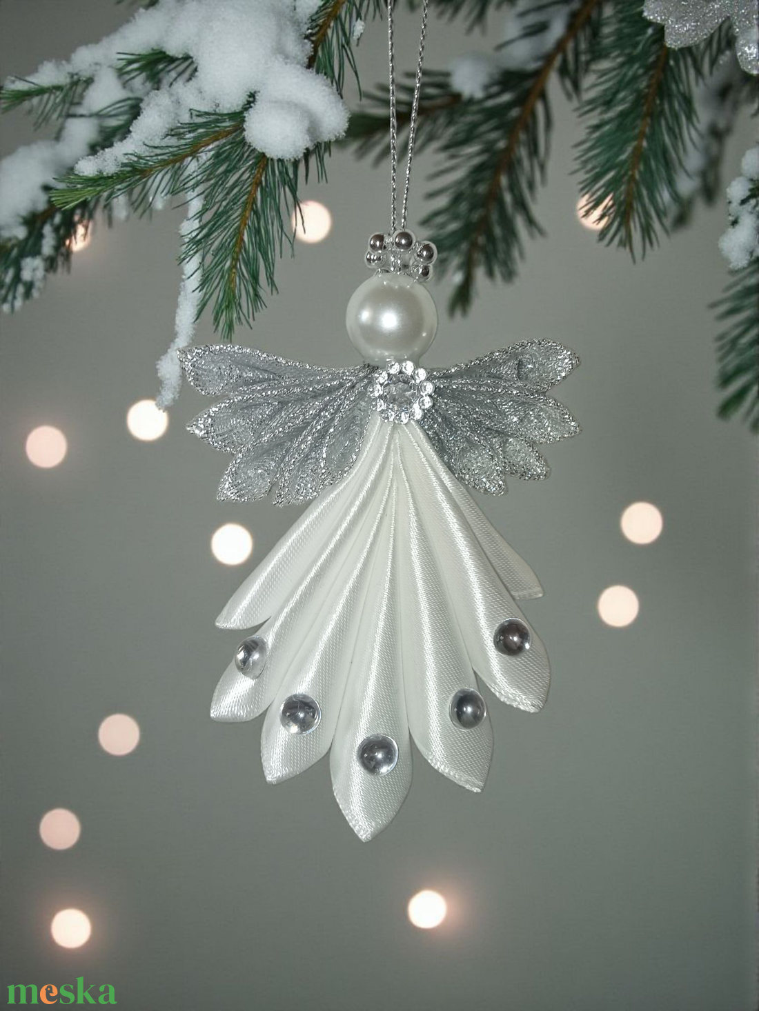 Ezüstszárnyú Angyalok - karácsony - karácsonyi lakásdekoráció - karácsonyfadíszek - Meska.hu