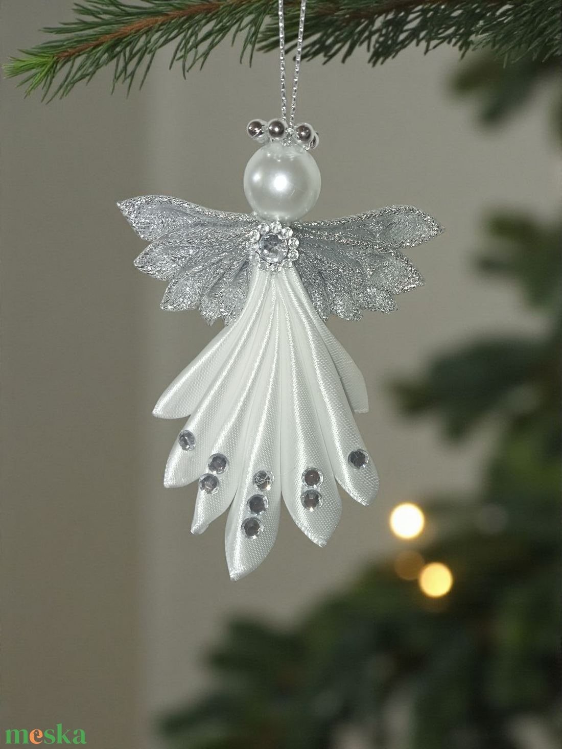 Ezüstszárnyú Angyalok - karácsony - karácsonyi lakásdekoráció - karácsonyfadíszek - Meska.hu