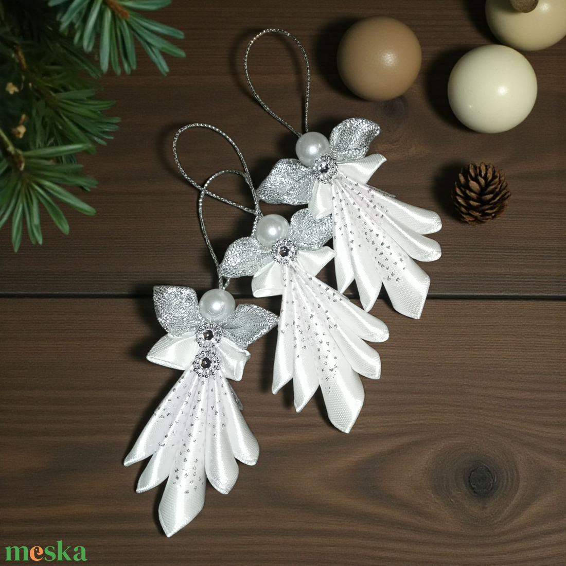 Rózsaszín Angyal - karácsony - karácsonyi lakásdekoráció - karácsonyfadíszek - Meska.hu