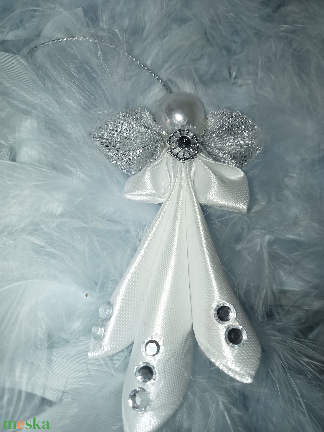 Fehér Angyal - karácsony - karácsonyi lakásdekoráció - karácsonyfadíszek - Meska.hu