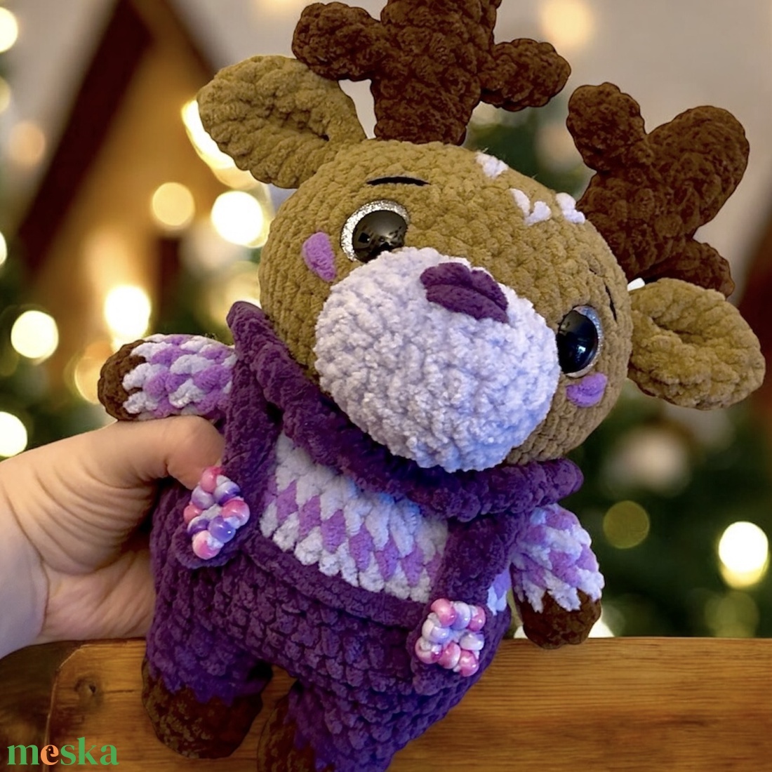 Horgolt nagy rénszarvas plüss (amigurumi) - játék & sport - plüssállat & játékfigura - más figura - Meska.hu
