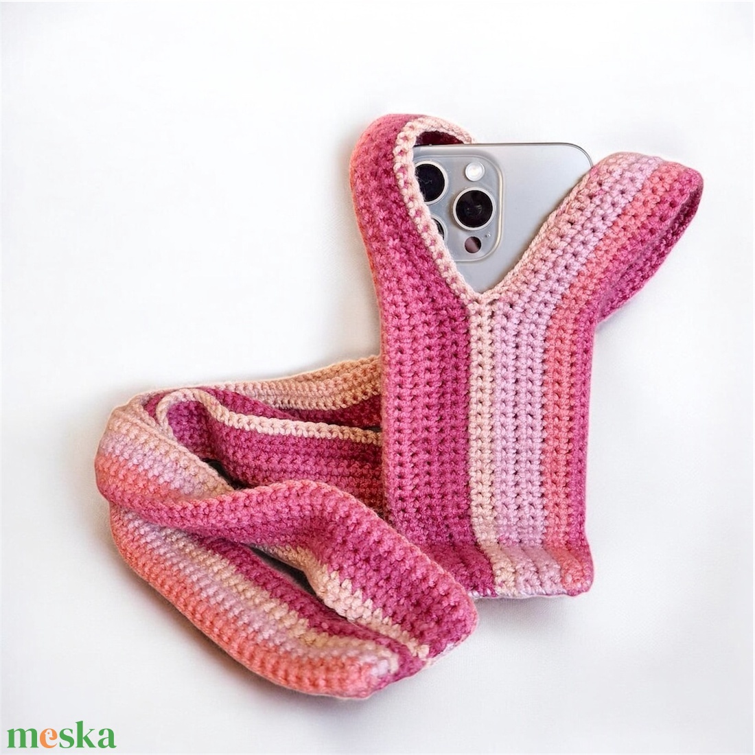 Telefon Zokni � Horgolt iPhone Pocket dupe (Hosszú) - táska & tok - pénztárca & más tok - telefontok - Meska.hu