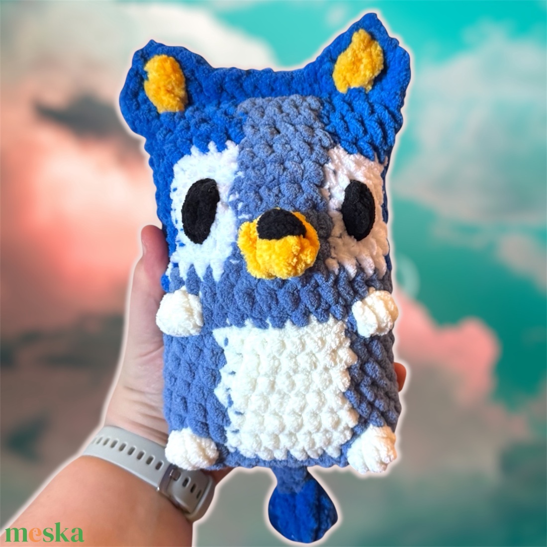 Horgolt Bluey figura - játék & sport - plüssállat & játékfigura - kutya - Meska.hu