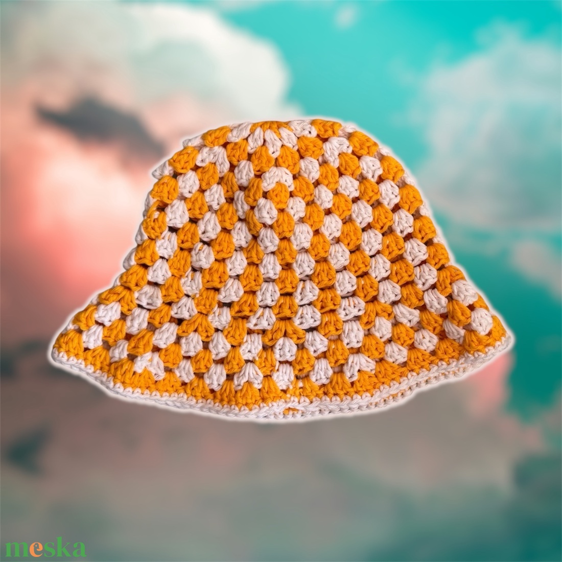 Horgolt pamut halászsapka (bucket hat) - ruha & divat - sál, sapka, kendő - sapka - Meska.hu