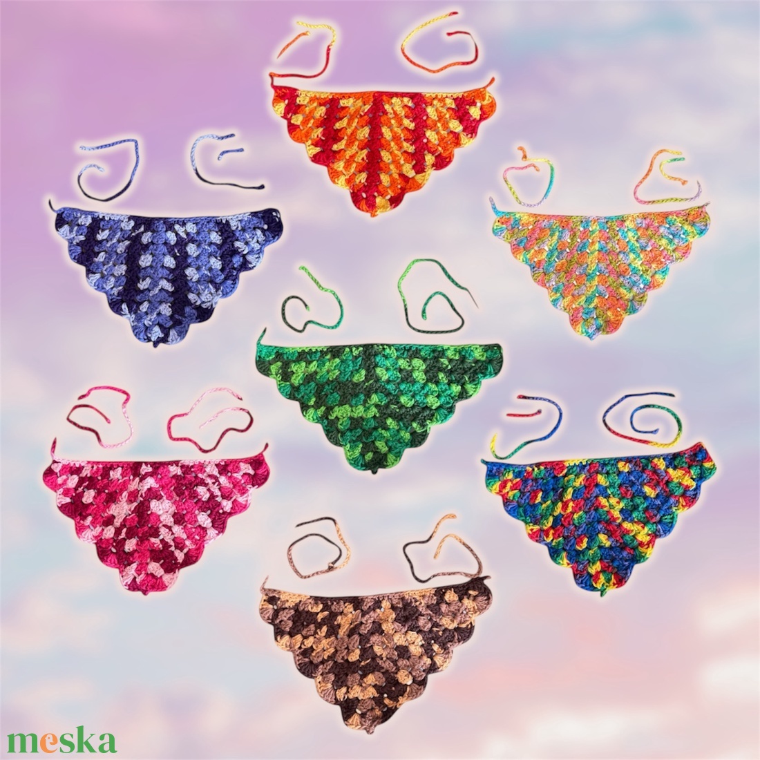 Horgolt pamut bandana (hajkendő) - ruha & divat - sál, sapka, kendő - kendő - Meska.hu