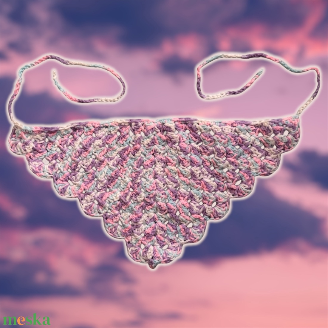 Horgolt akril bandana (hajkendő) - ruha & divat - sál, sapka, kendő - kendő - Meska.hu