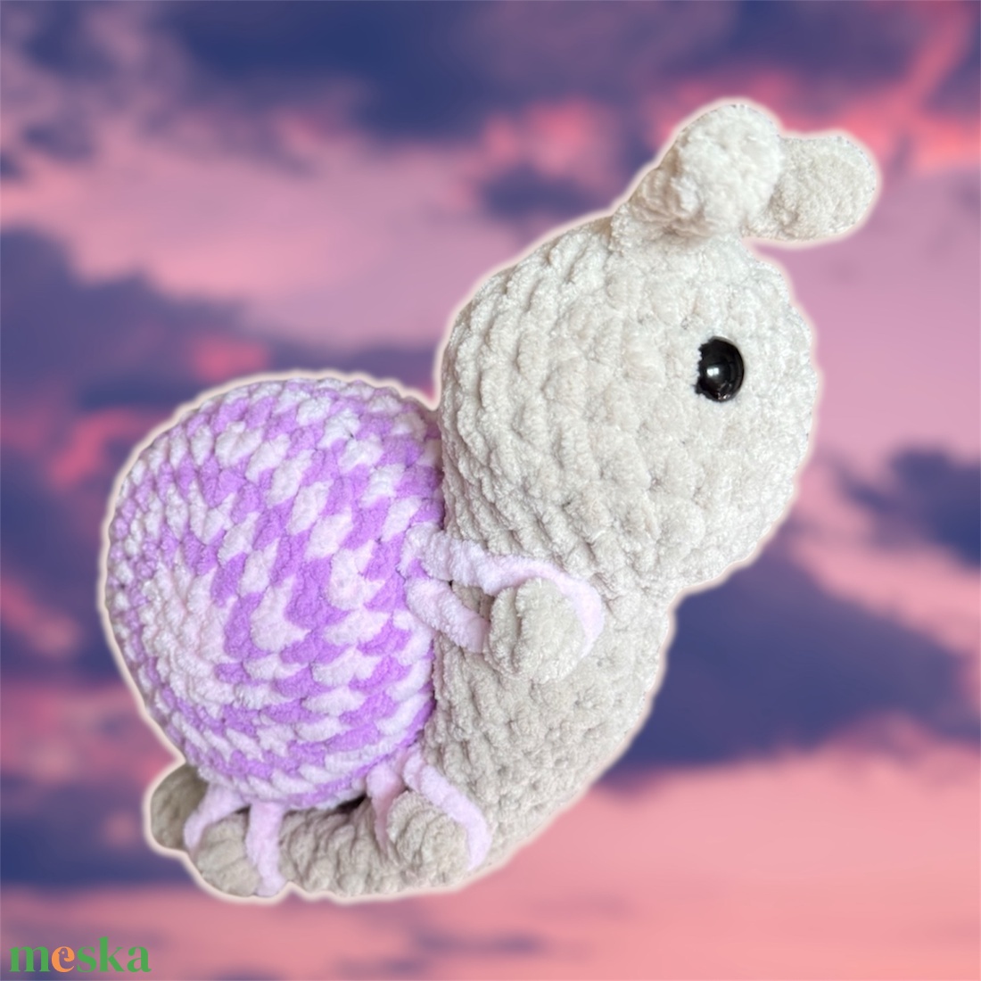 Horgolt csiga levehető házzal - játék & sport - plüssállat & játékfigura - csiga - Meska.hu