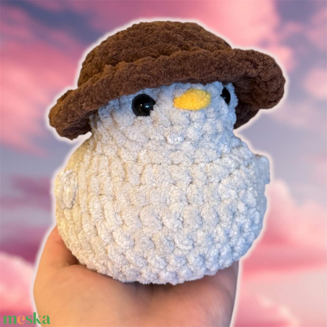 Horgolt barna kalapos kacsa - játék & sport - plüssállat & játékfigura - madár - Meska.hu