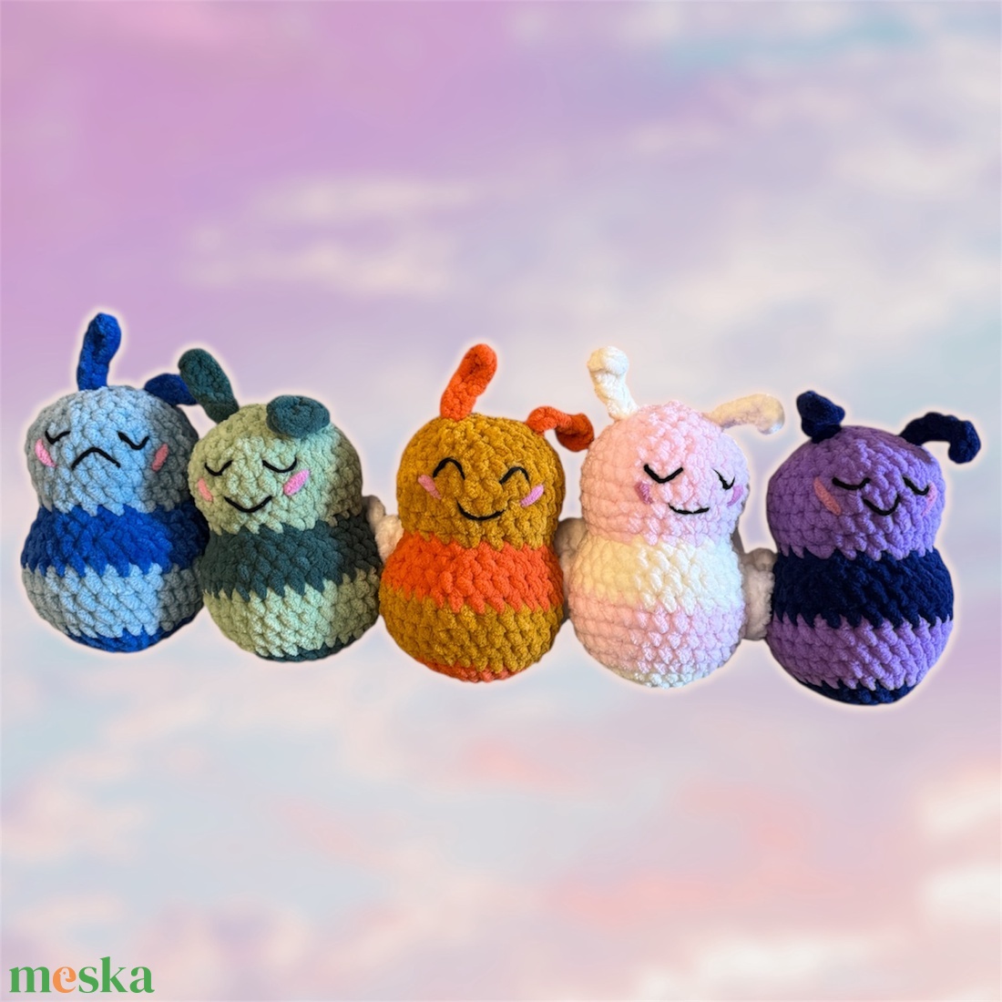 Horgolt kék súlyozott méhecske - játék & sport - plüssállat & játékfigura - más figura - Meska.hu