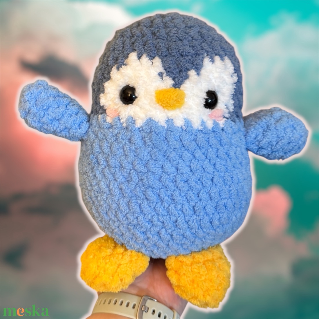 Horgolt pingvin - játék & sport - plüssállat & játékfigura - pingvin - Meska.hu