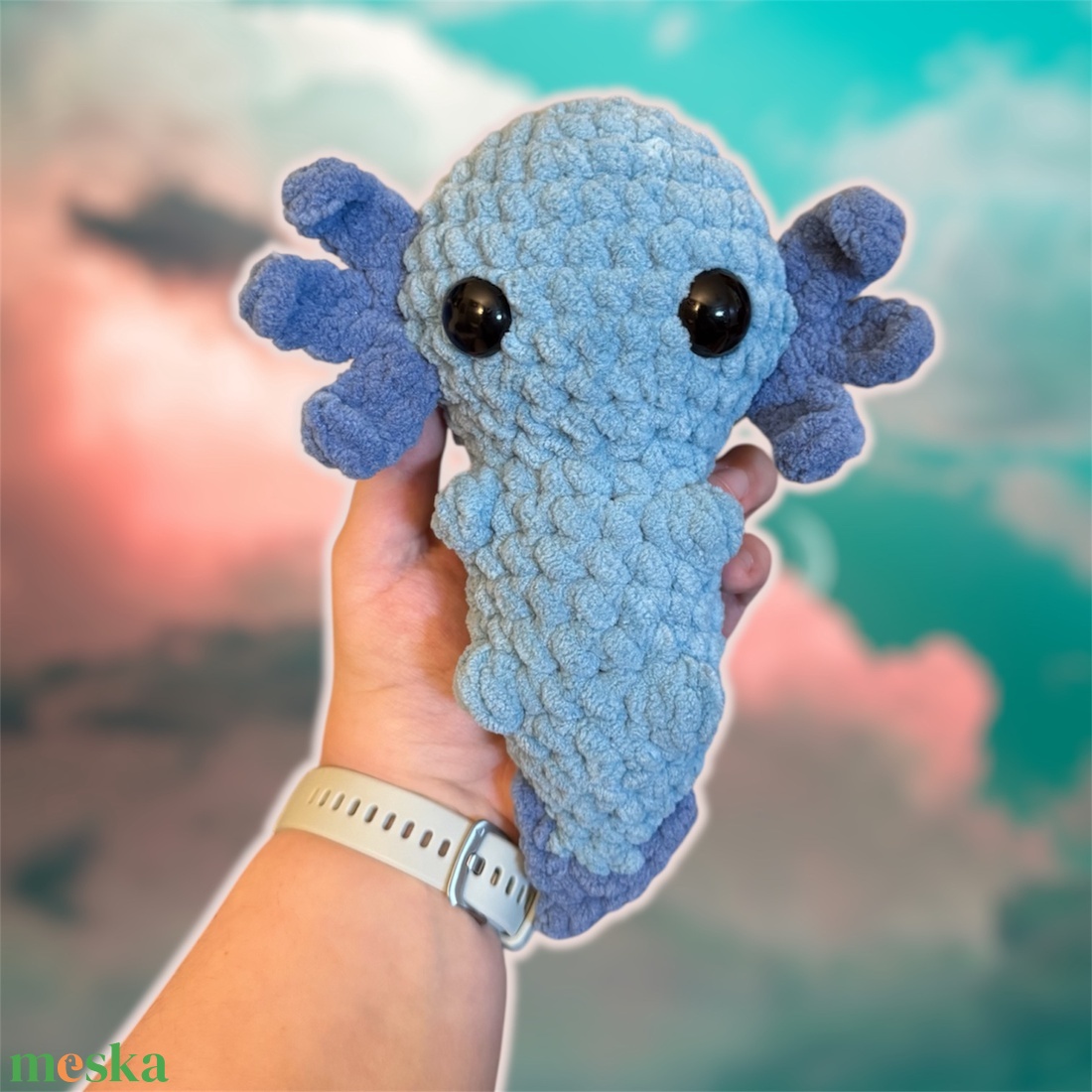 Horgolt axolotl plüss - játék & sport - plüssállat & játékfigura - más figura - Meska.hu