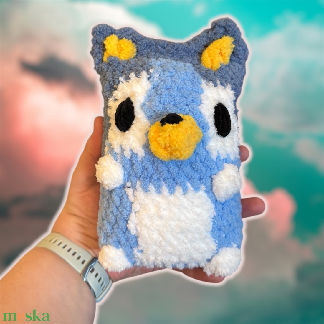 Horgolt Bluey figura - játék & sport - plüssállat & játékfigura - kutya - Meska.hu