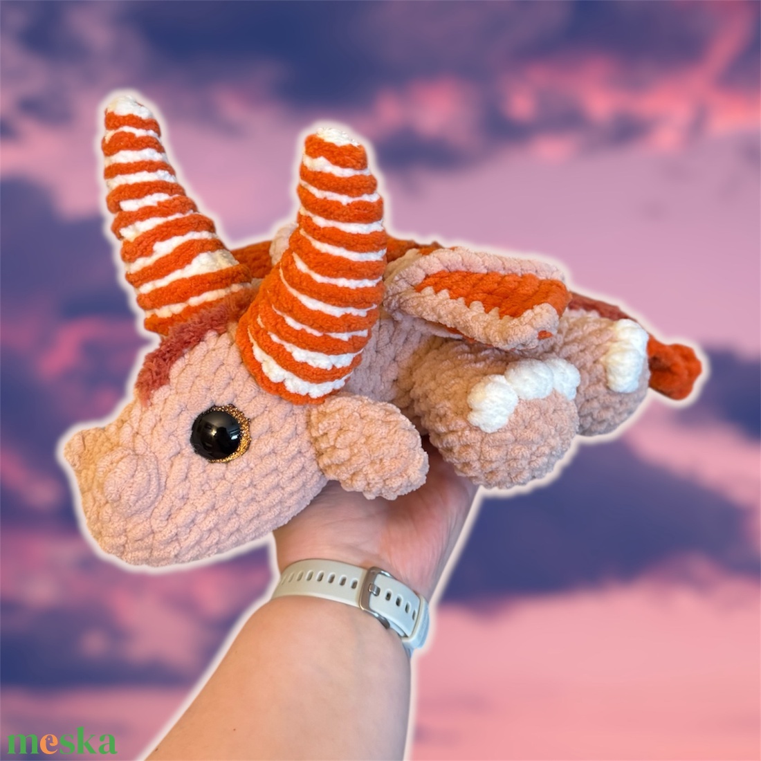 Horgolt óriás sárkány - játék & sport - plüssállat & játékfigura - plüss sárkány - Meska.hu