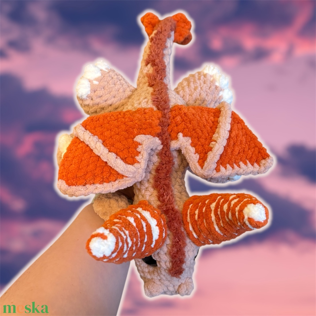 Horgolt óriás sárkány - játék & sport - plüssállat & játékfigura - plüss sárkány - Meska.hu