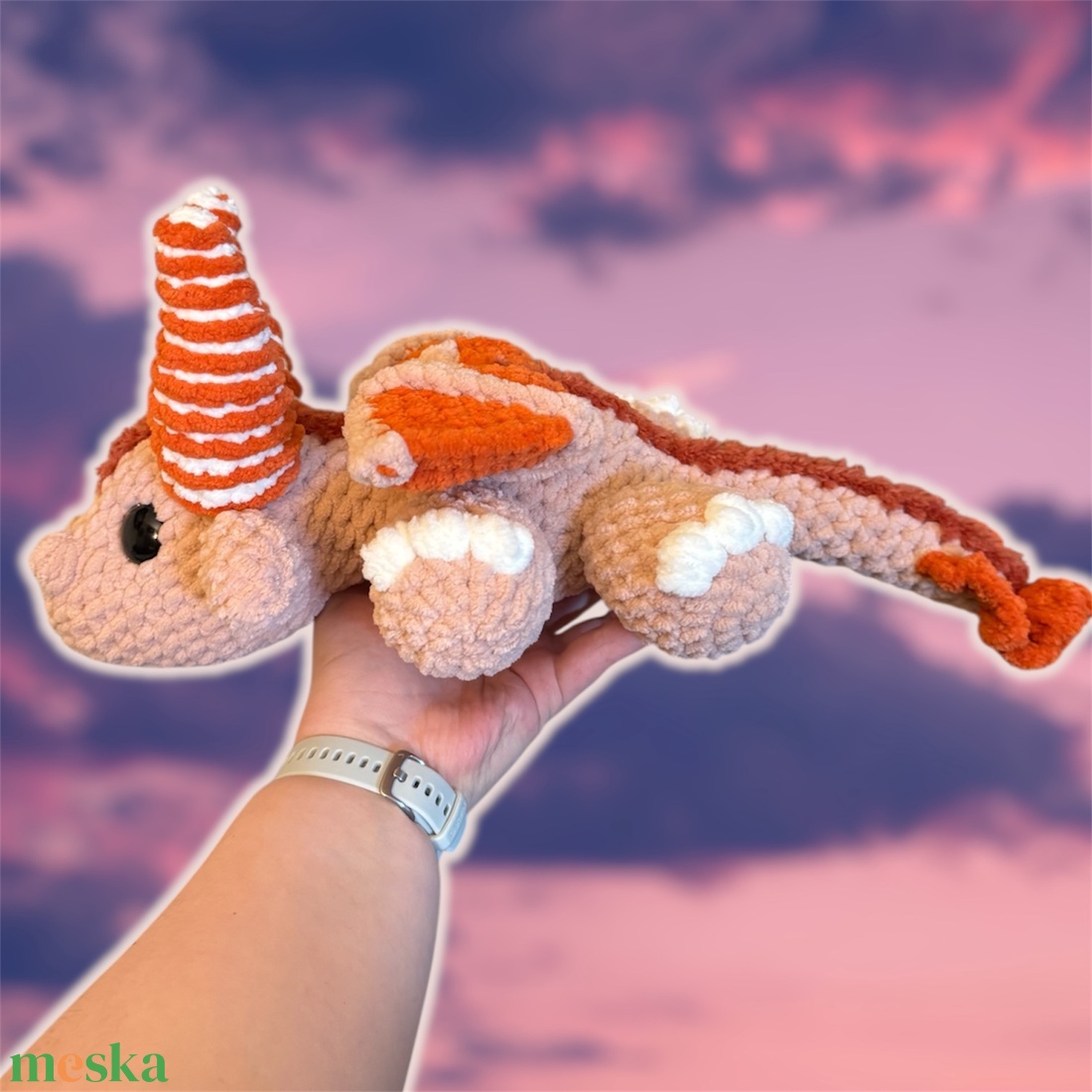 Horgolt óriás sárkány - játék & sport - plüssállat & játékfigura - plüss sárkány - Meska.hu