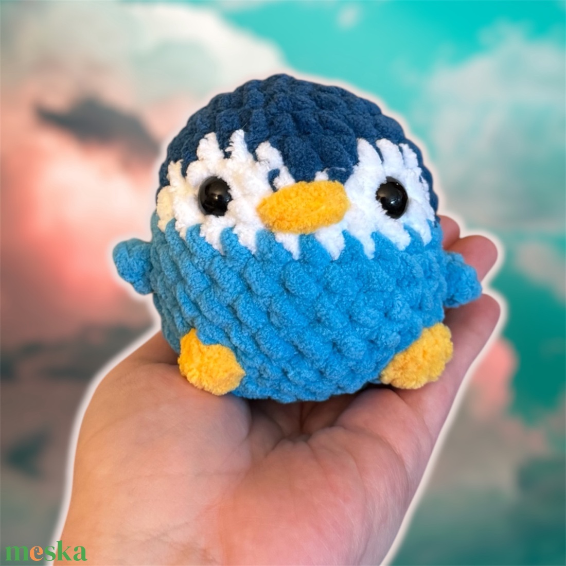 Horgolt mini pingvin - játék & sport - plüssállat & játékfigura - madár - Meska.hu