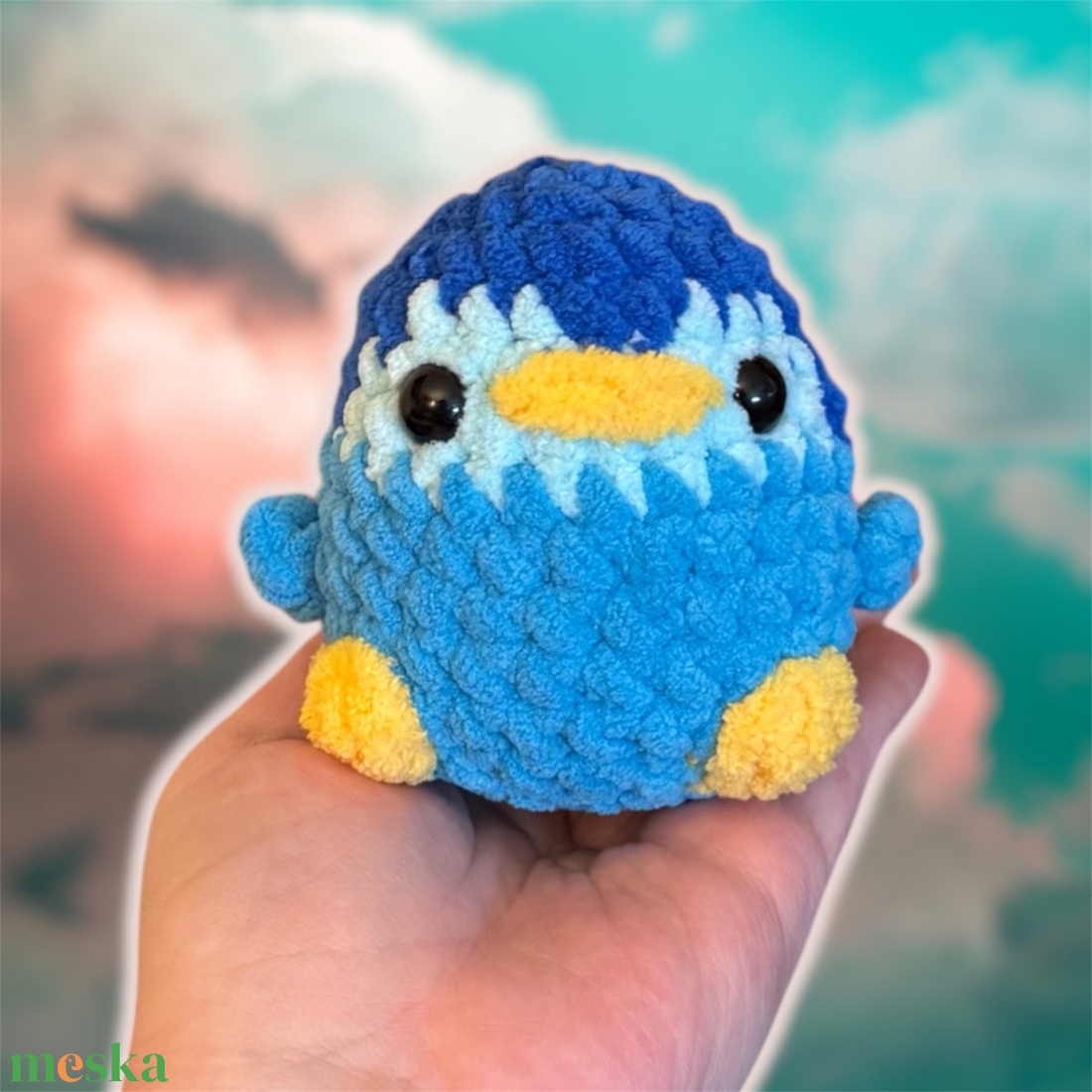 Horgolt mini pingvin - játék & sport - plüssállat & játékfigura - madár - Meska.hu