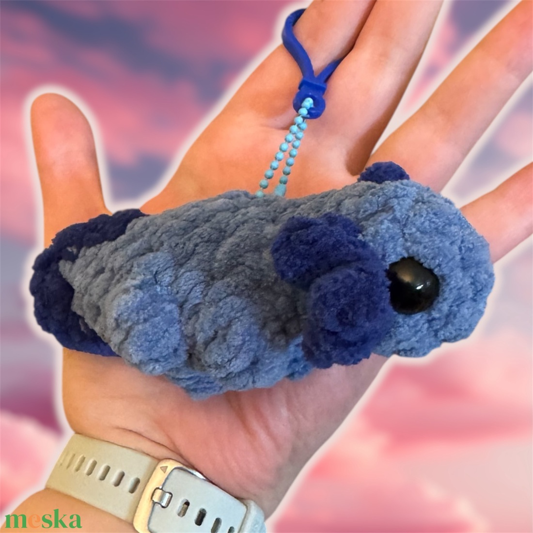 Horgolt axolotl kulcstartó - táska & tok - kulcstartó & táskadísz - kulcstartó - Meska.hu