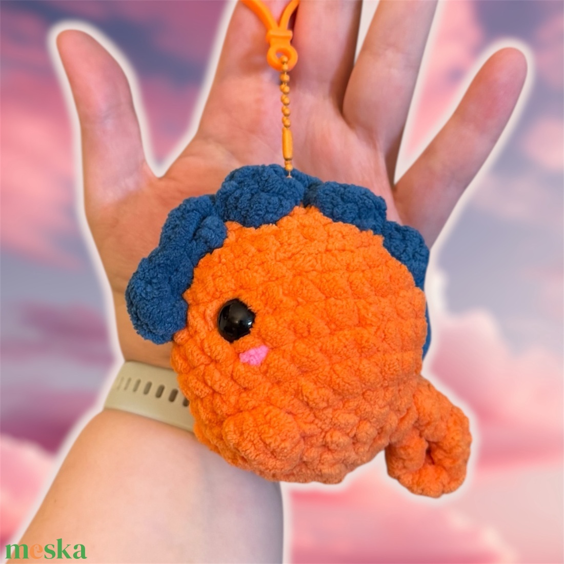 Horgolt dínó kulcstartó - táska & tok - kulcstartó & táskadísz - kulcstartó - Meska.hu