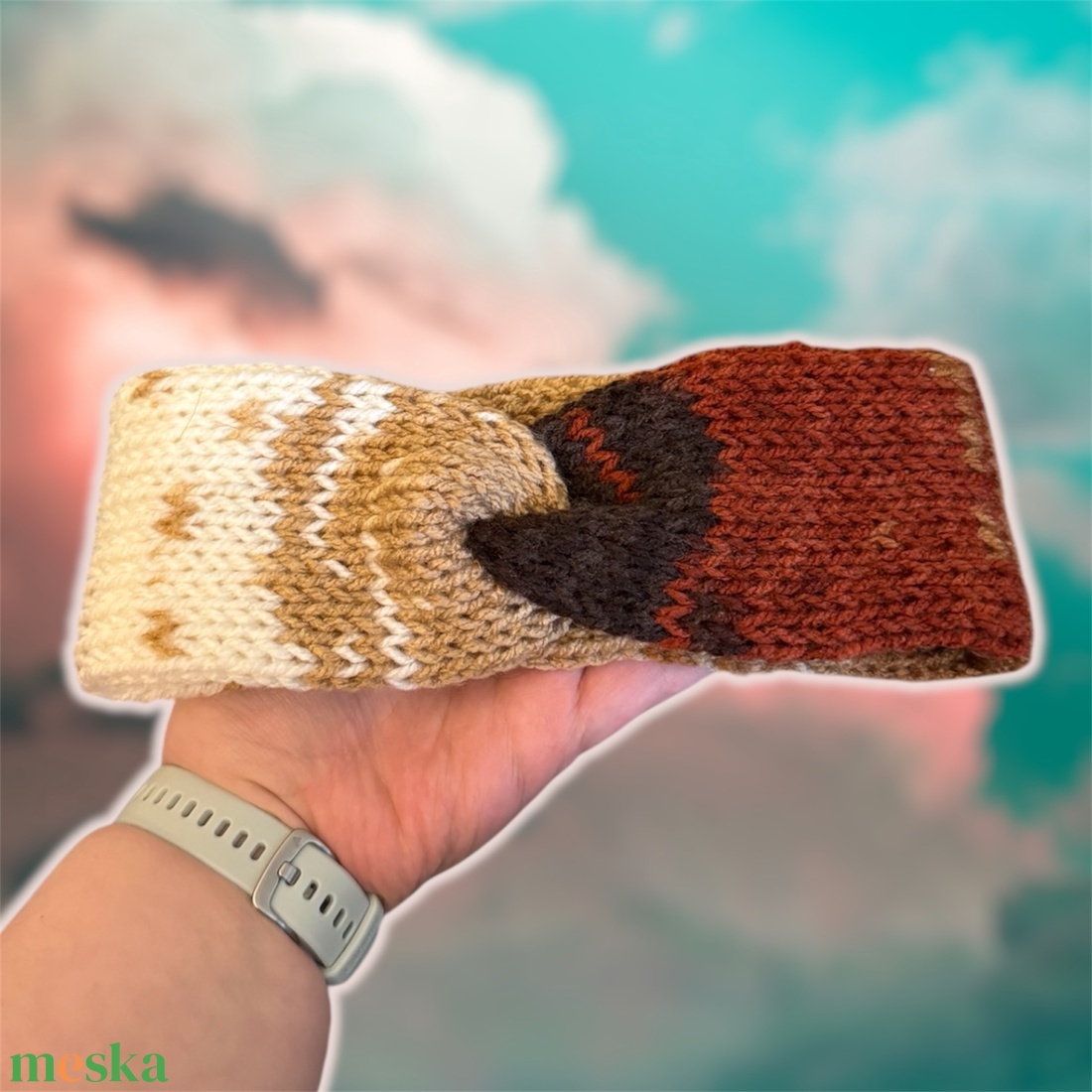 Akril kötött fülvédő (vékony) - ruha & divat - sál, sapka, kendő - fejpánt - Meska.hu