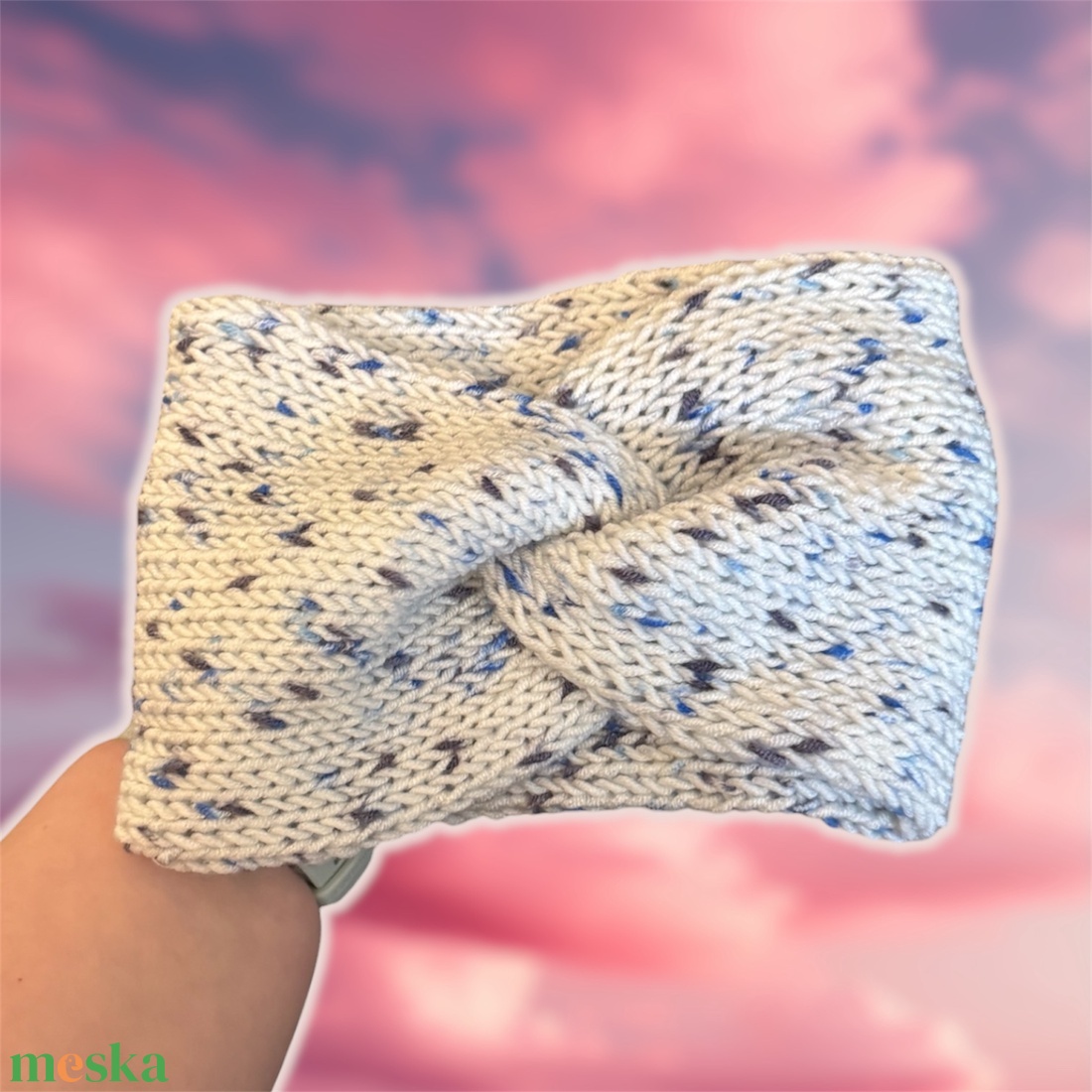 Akril kötött fülvédő (vastag) - ruha & divat - sál, sapka, kendő - fejpánt - Meska.hu