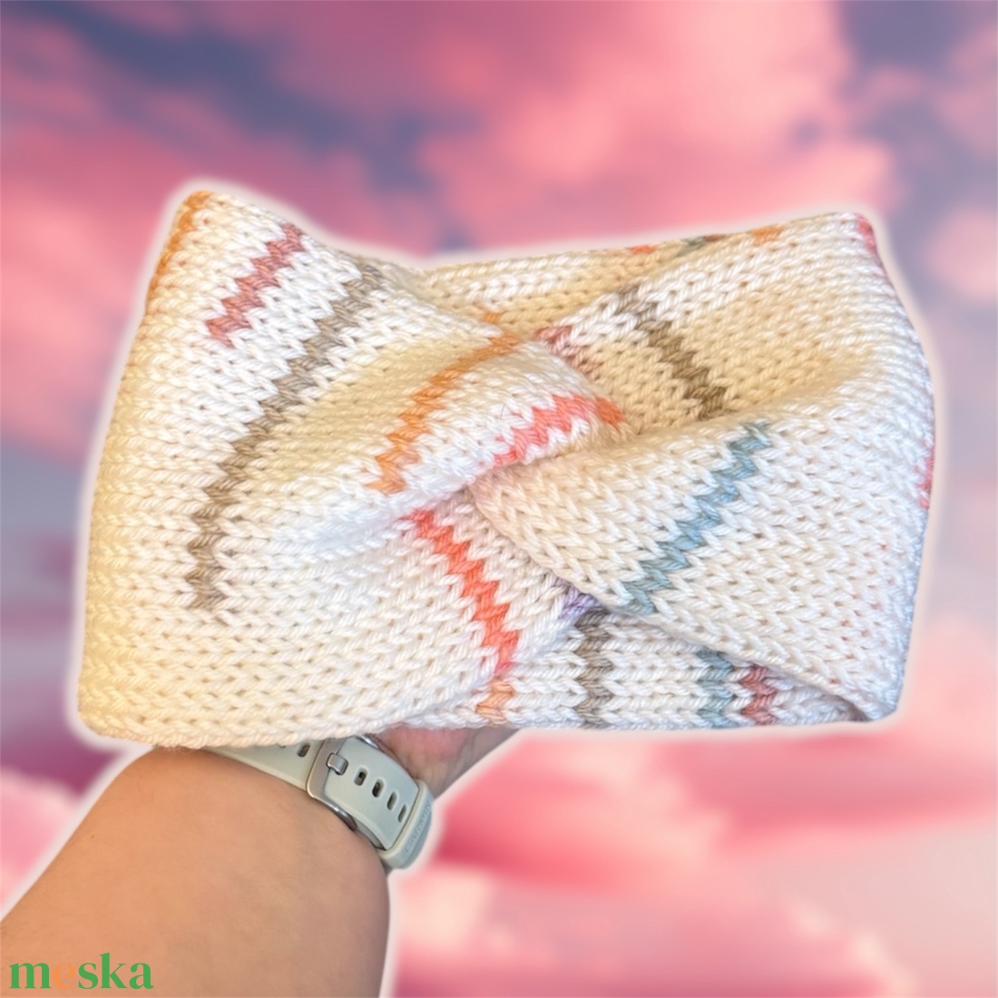 Akril kötött fülvédő (vastag) - ruha & divat - sál, sapka, kendő - fejpánt - Meska.hu