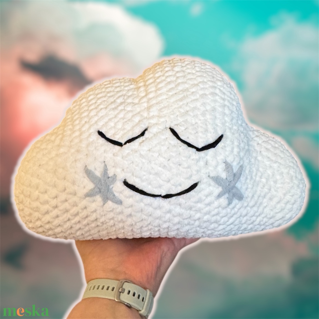 Horgolt felhő - játék & sport - plüssállat & játékfigura - más figura - Meska.hu