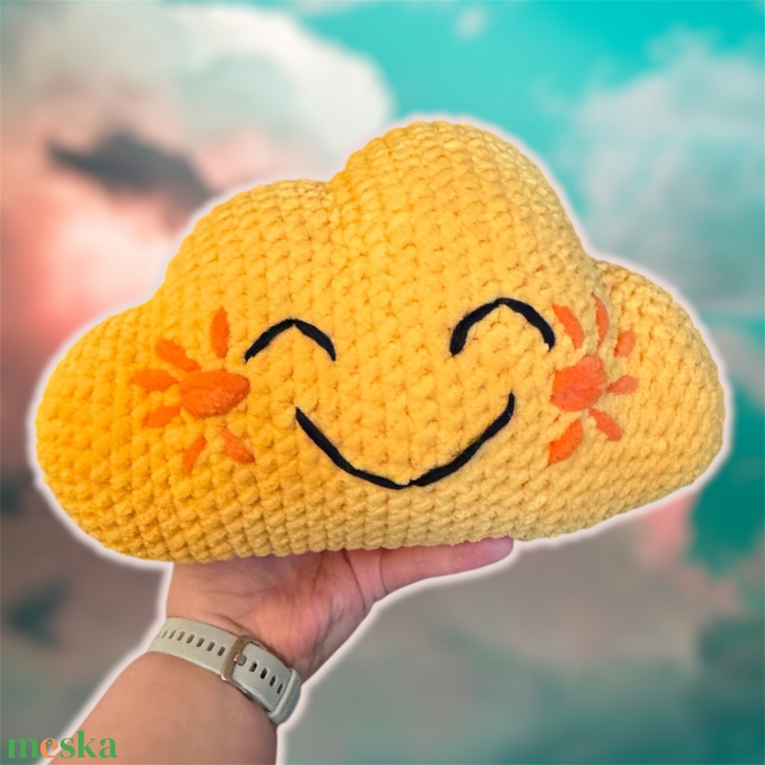 Horgolt felhő - játék & sport - plüssállat & játékfigura - más figura - Meska.hu