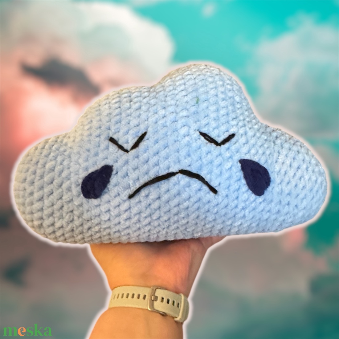 Horgolt felhő - játék & sport - plüssállat & játékfigura - más figura - Meska.hu