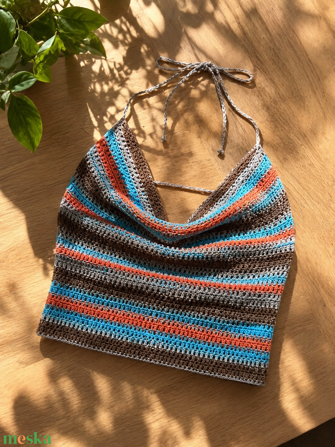 Kézzel horgolt cowl neck top � nyári statement darab - ruha & divat - női ruha - top - Meska.hu