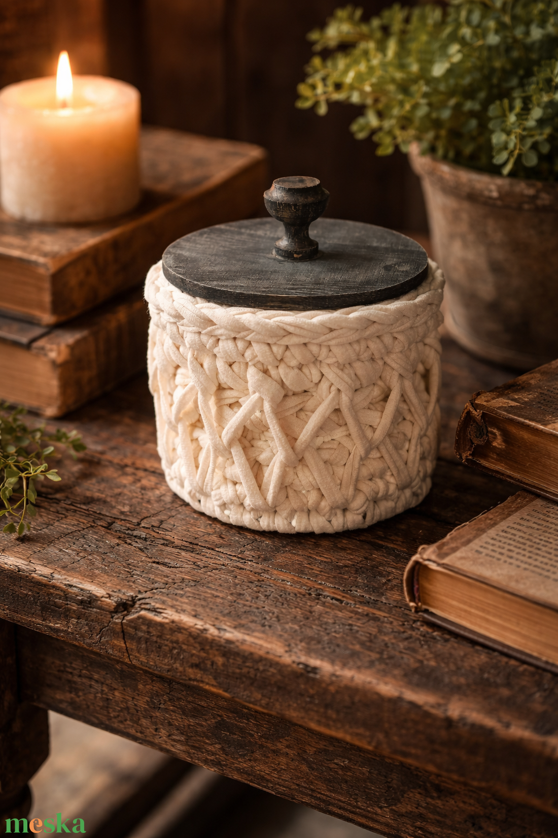 Horgolt tároló - otthon & életmód - dekoráció - asztal és polc dekoráció - dekorációs tál, tartó - Meska.hu