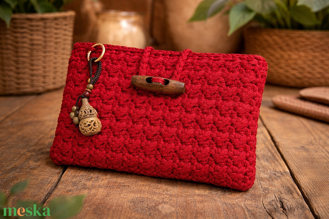 Horgolt pénztárca - táska & tok - pénztárca & más tok - kártyatartó & irattartó - Meska.hu