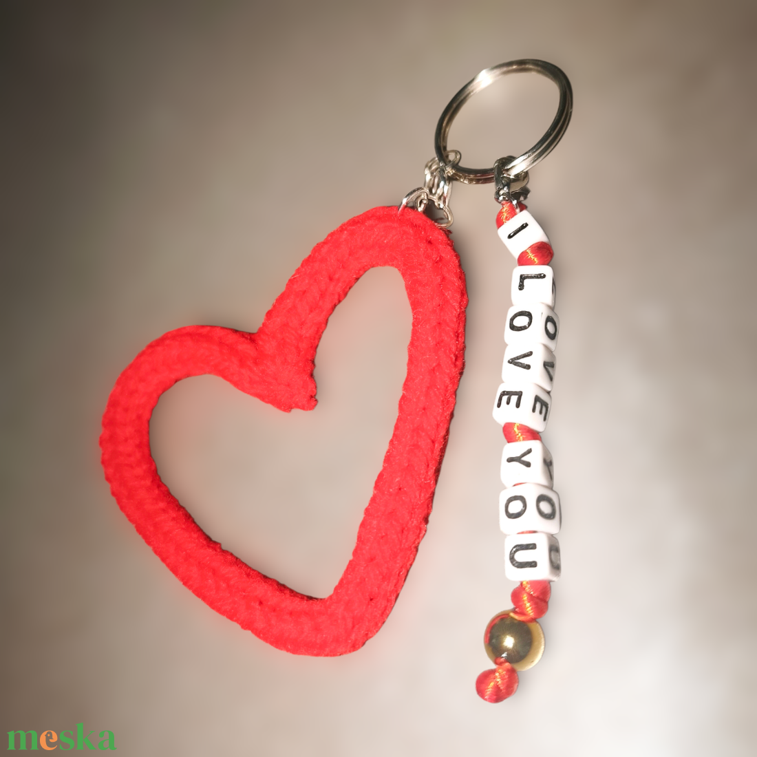 Szív alakú kulcstartó névvel  - táska & tok - kulcstartó & táskadísz - kulcstartó - Meska.hu