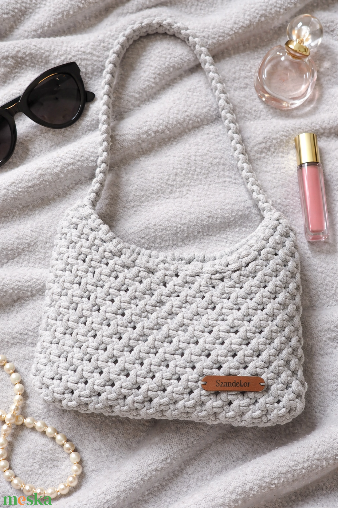 Egyedi makramé válltáska  - táska & tok - kézitáska & válltáska - válltáska - Meska.hu