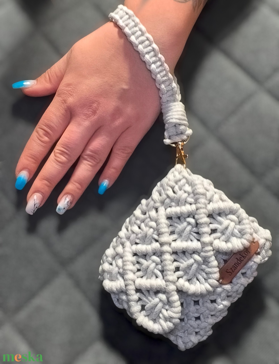 Makramé pénztárca - levehető csuklópánttal - táska & tok - pénztárca & más tok - pénztárca - női pénztárca - Meska.hu