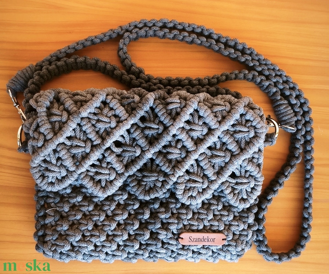 Makramé kézitáska - levehető vállpántal - táska & tok - kézitáska & válltáska - kézitáska - Meska.hu