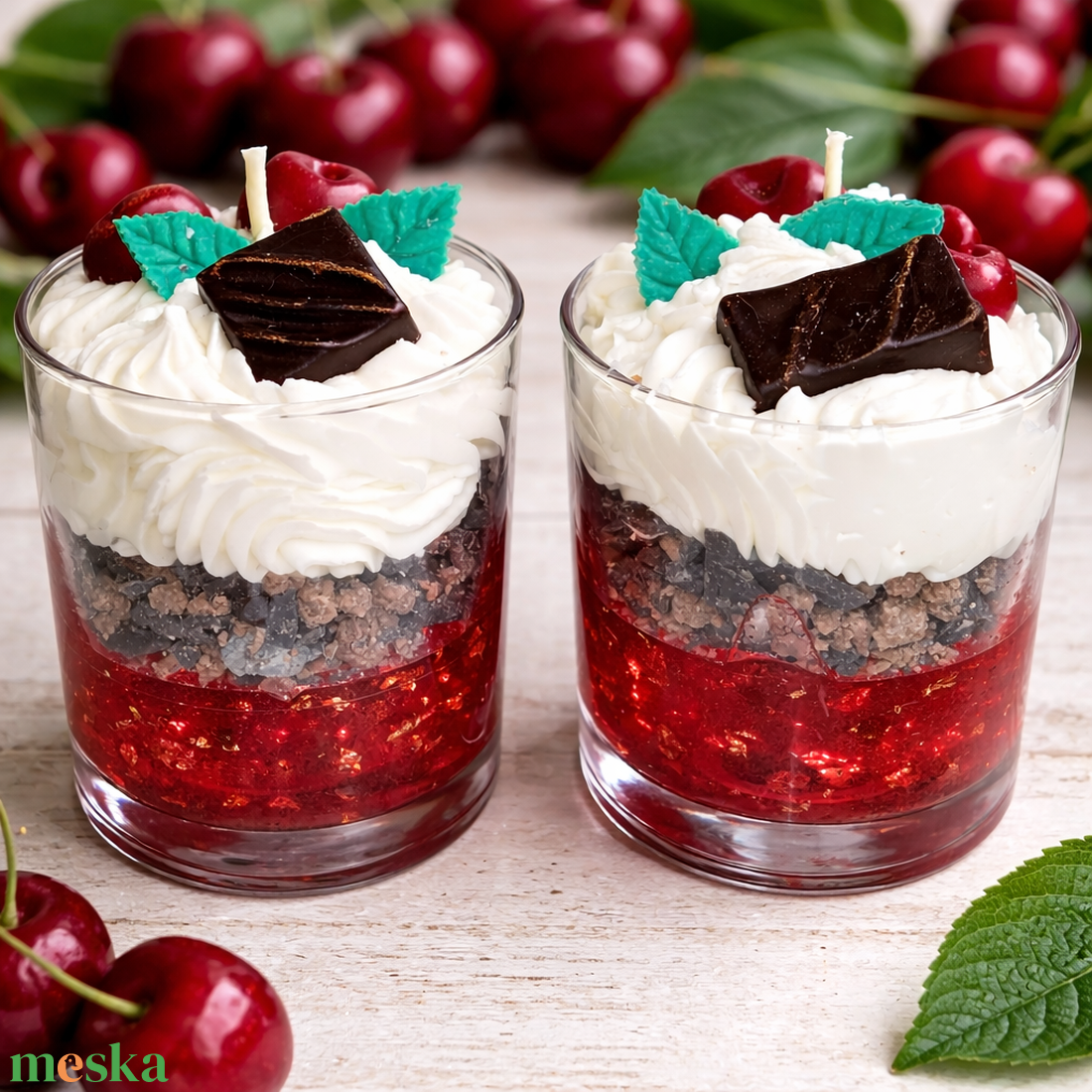 Cseresznyés csokis gyertya  - otthon & életmód - gyertya, illat, aroma - gyertya - Meska.hu