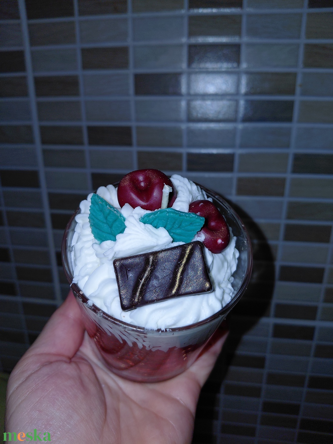 Cseresznyés csokis gyertya  - otthon & életmód - gyertya, illat, aroma - gyertya - Meska.hu