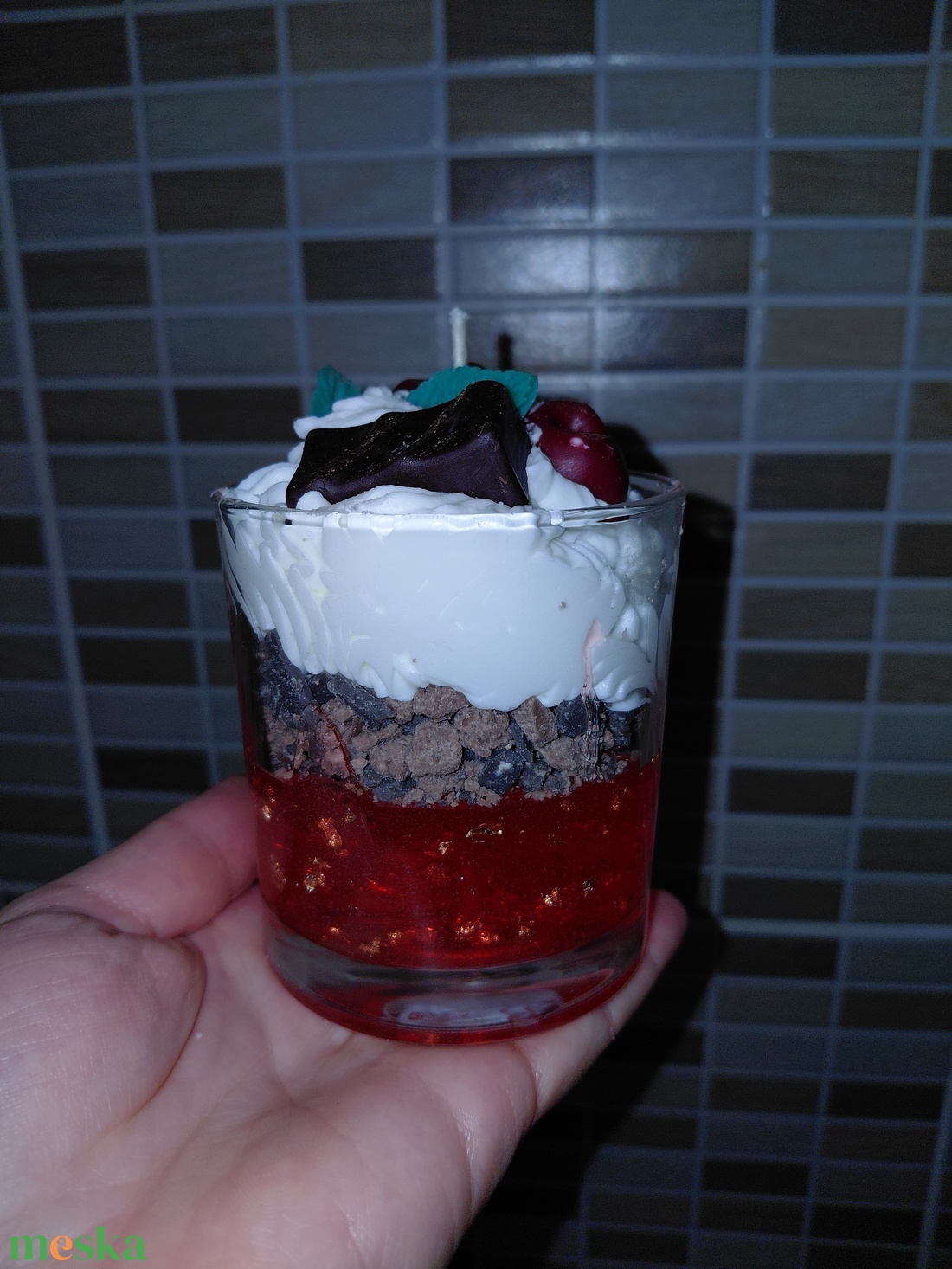 Cseresznyés csokis gyertya  - otthon & életmód - gyertya, illat, aroma - gyertya - Meska.hu