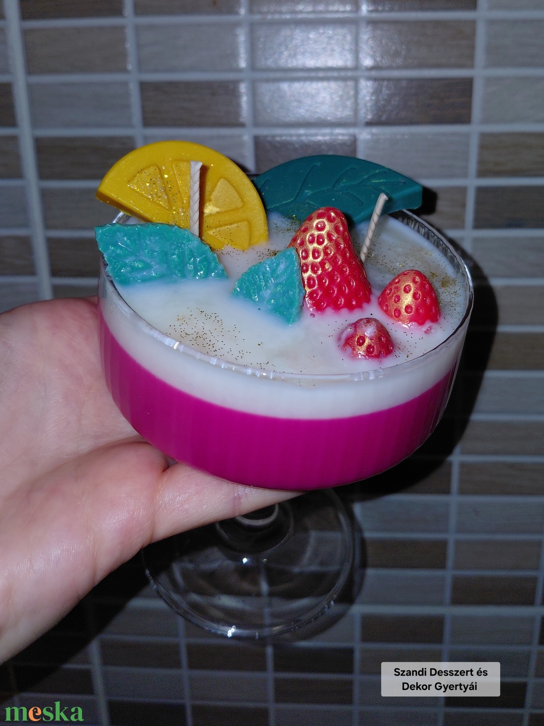 Epres citromos gyertya  - otthon & életmód - gyertya, illat, aroma - gyertya - Meska.hu