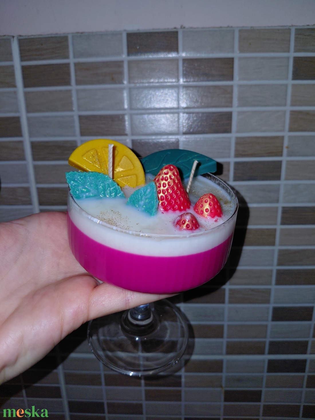 Epres citromos gyertya  - otthon & életmód - gyertya, illat, aroma - gyertya - Meska.hu